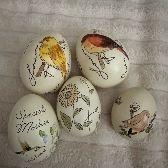 Vintage Other - Decorative Bird and Floral Eggs